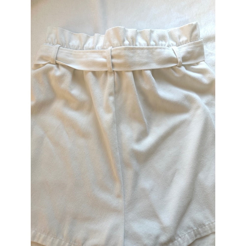 BB Dakota Steve Madden Shorts Women M White Paperbag Waist Coastal Quiet Luxury - Picture 5 of 9